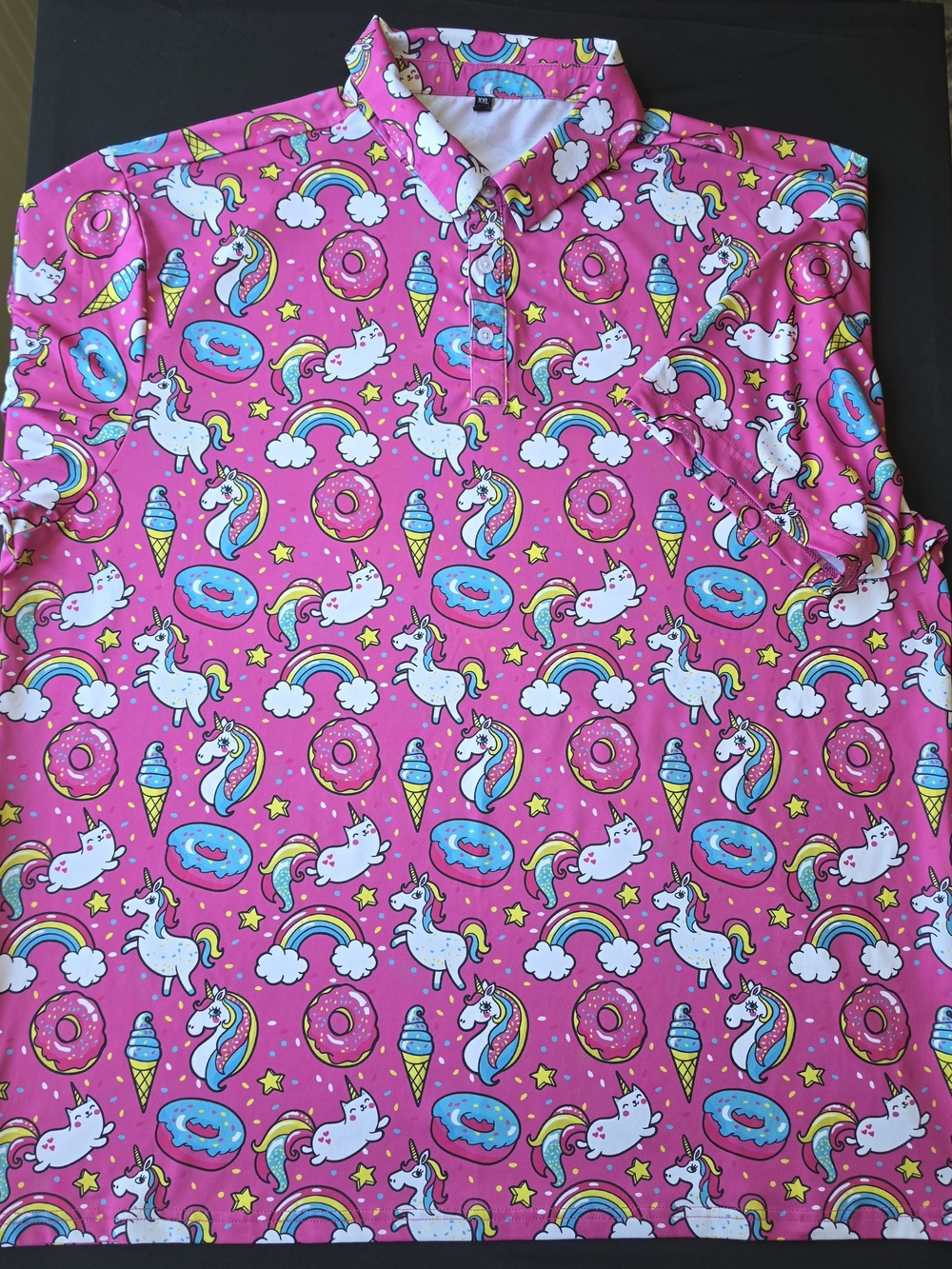 Amazon Pink Unicorn Print Polo Shirt